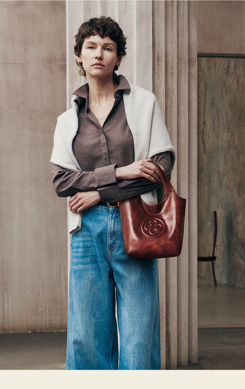 CASSILE Celebrity Style Vegetable Tanned Cowhide Tote Bag Women Luxury Handheld Crossbody Bag Birthday Qixi Festival Gift 45