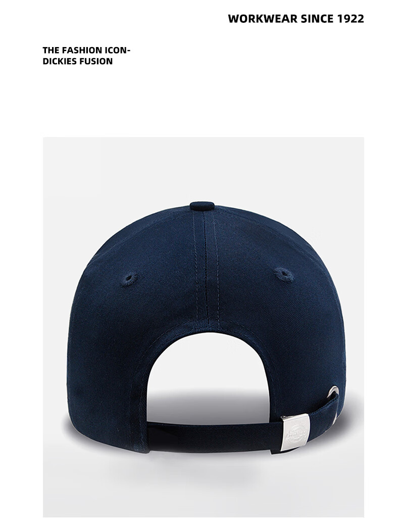 Dickies Hard Top Baseball Cap Men's Extra Large Deep Big Head Duckbill Hat Women's Embroidered Face Slimming Outdoor Hat Black 12