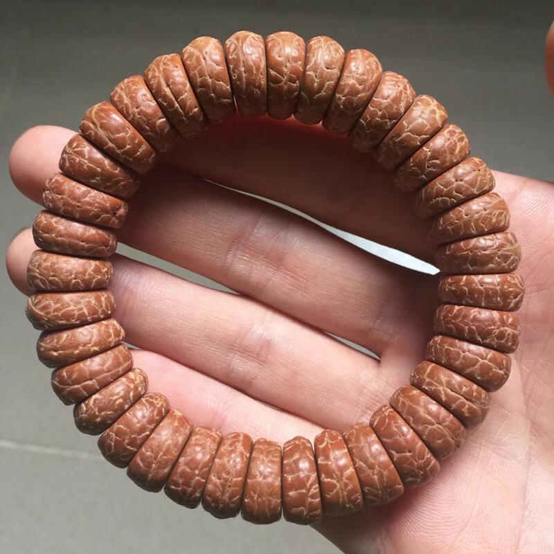 精品精品高密度天然红皮扇形切片凤眼菩提子藏式龙眼佛珠手串男女手链