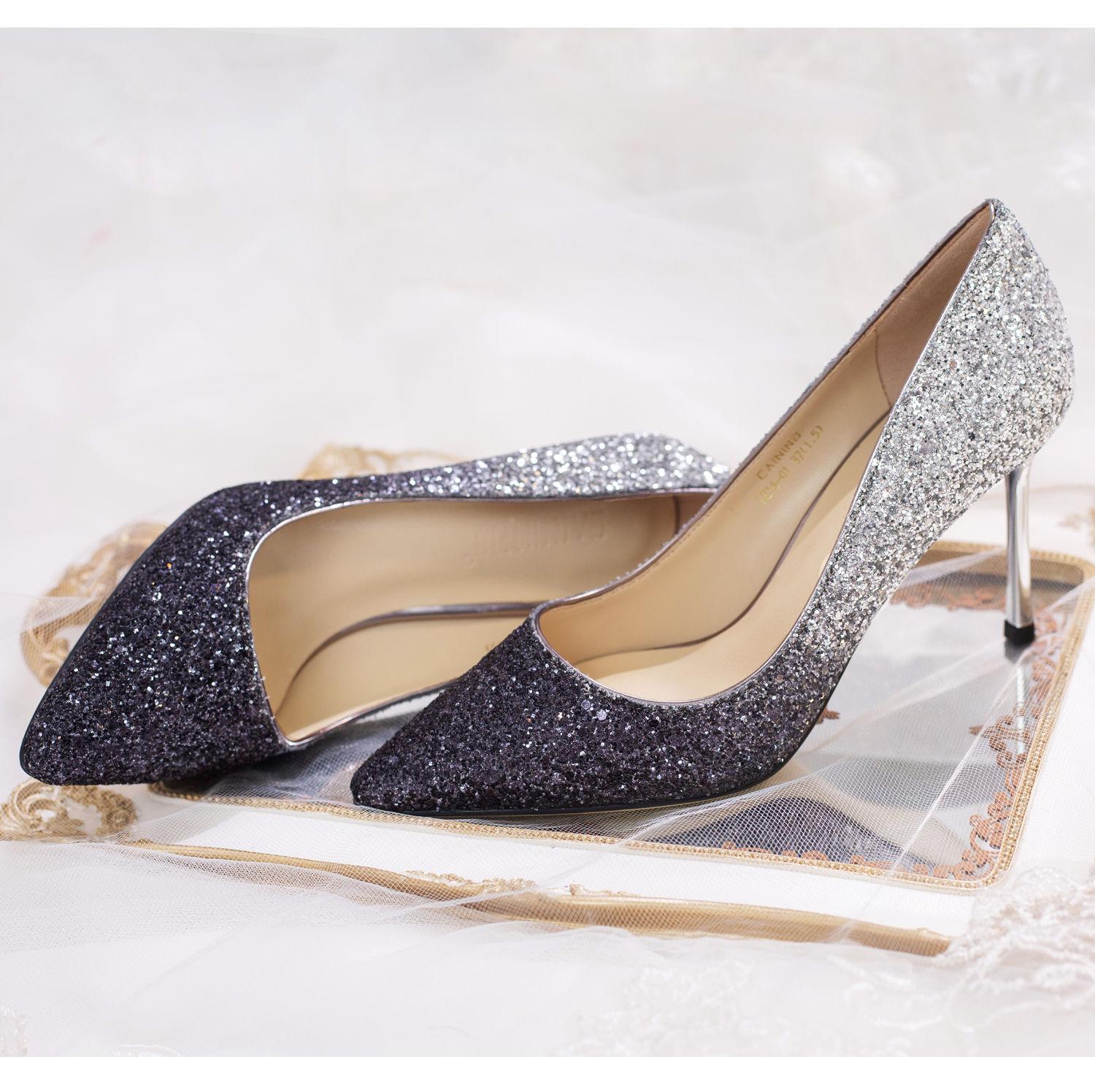 鞋女主婚纱水晶鞋金色结婚高跟鞋细跟2020新款伴娘礼服女鞋子品牌女鞋