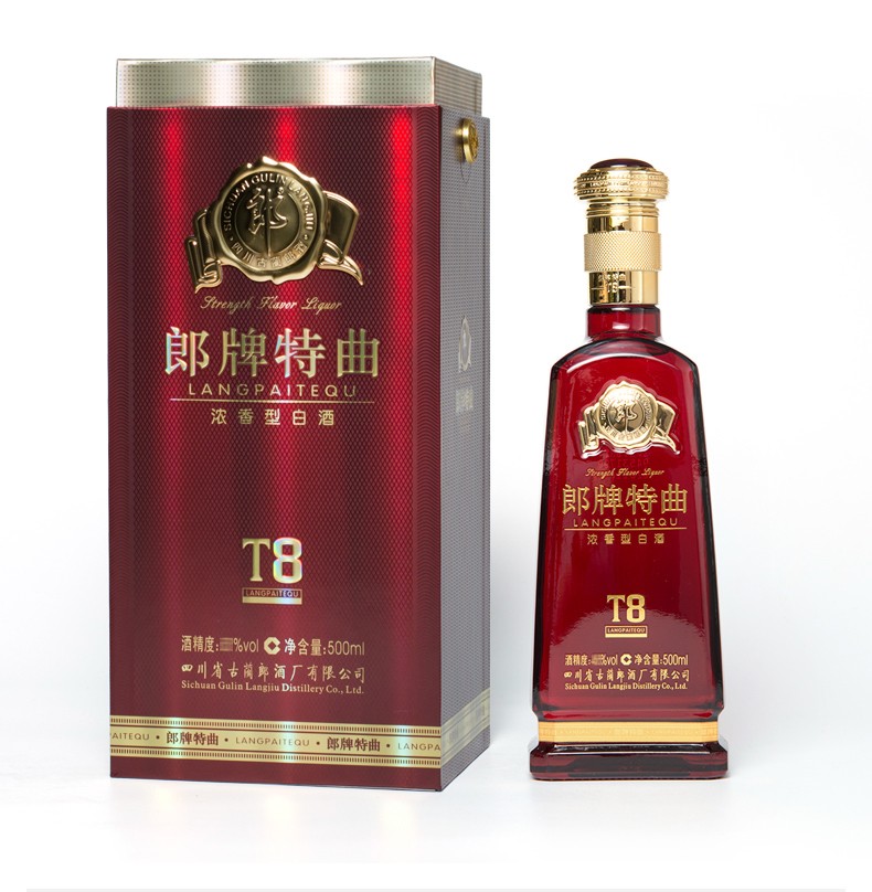 郎酒郎牌特曲t8浓香型超市白酒46度500ml6瓶婚宴喜酒整箱装礼盒装