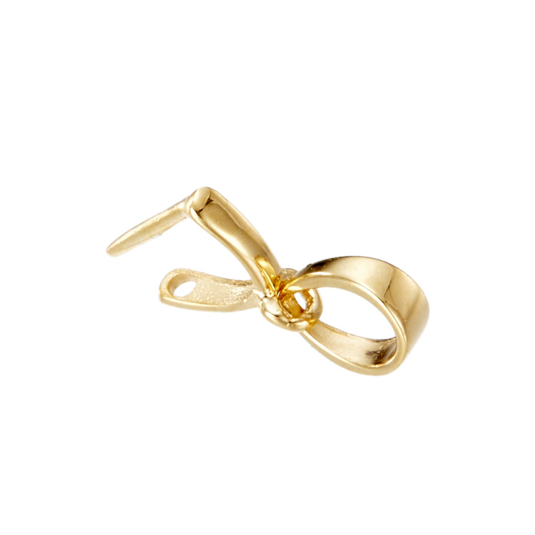 旬谨纪18k金吊坠扣头18k坠扣吊坠扣白金玉佩卡扣加厚小光面小号斜孔