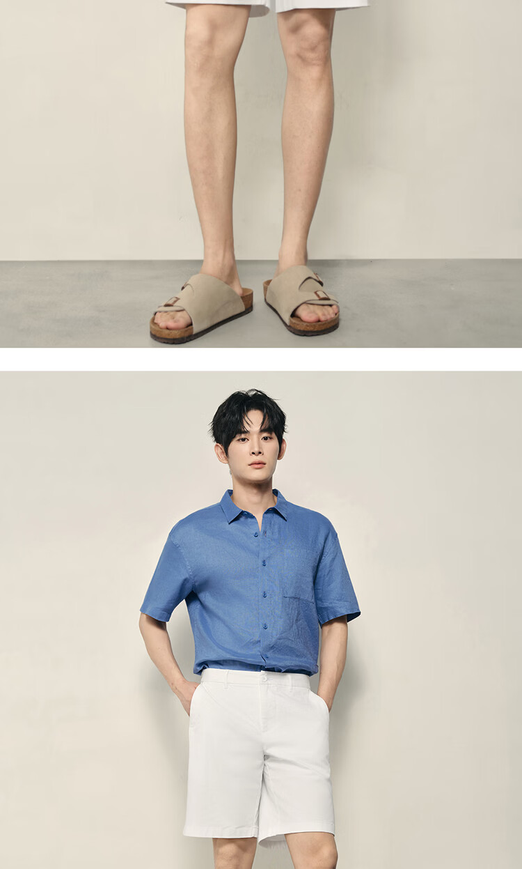 Giordano Men's 2026 Summer Elastic Cotton Mid-Low Waist Casual Shorts Korean Style 01106596 16