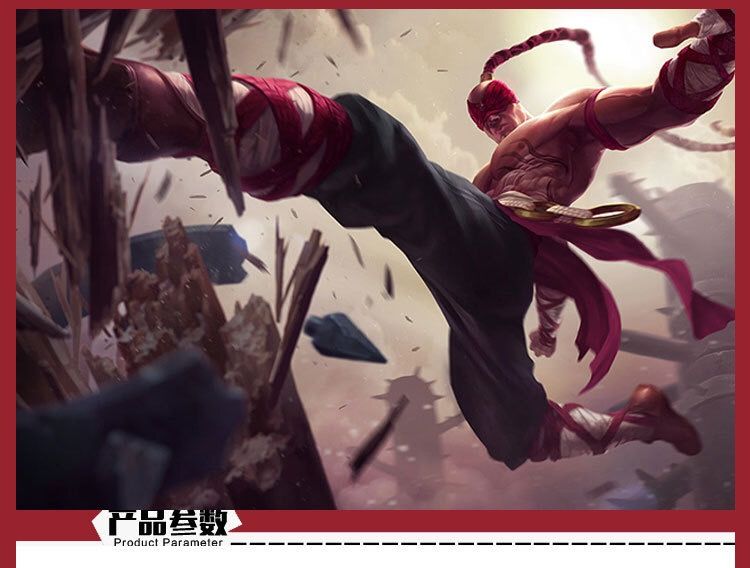 游戏剑圣亚索盲僧手办 游戏周边模型玩具汽车摆件 盒装至高之拳高约19