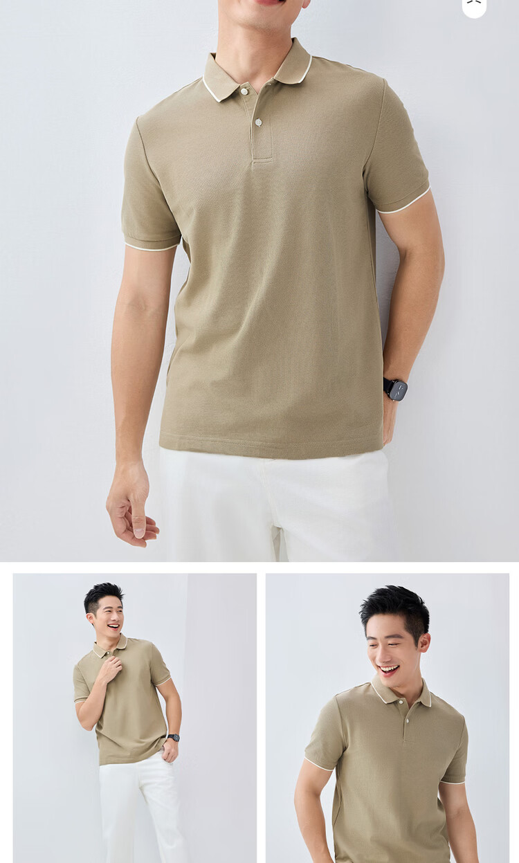 Giordano Men's Short Sleeve Polo Shirt New Pique Fabric Commuter Casual Colorblock Collar Top 01016425 13