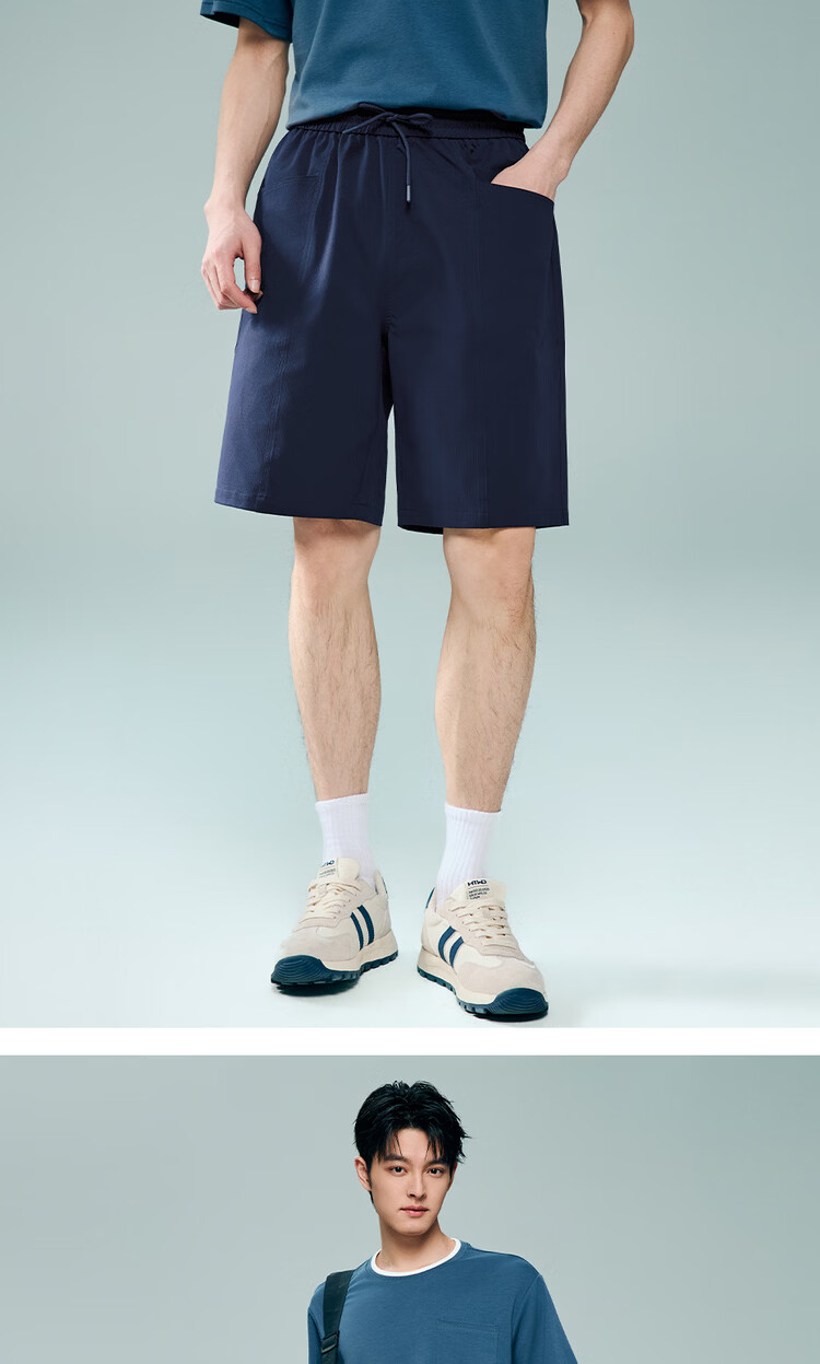 Giordano Men's 2026 Summer Black Technology Cooling Sun Protection Elastic Waist Sports Shorts 13106301 12