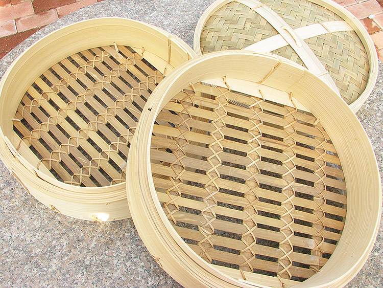 商用竹蒸笼 大号竹子蒸笼竹制 家用蒸包子馒头荷叶饭蒸笼竹笼屉 26cm