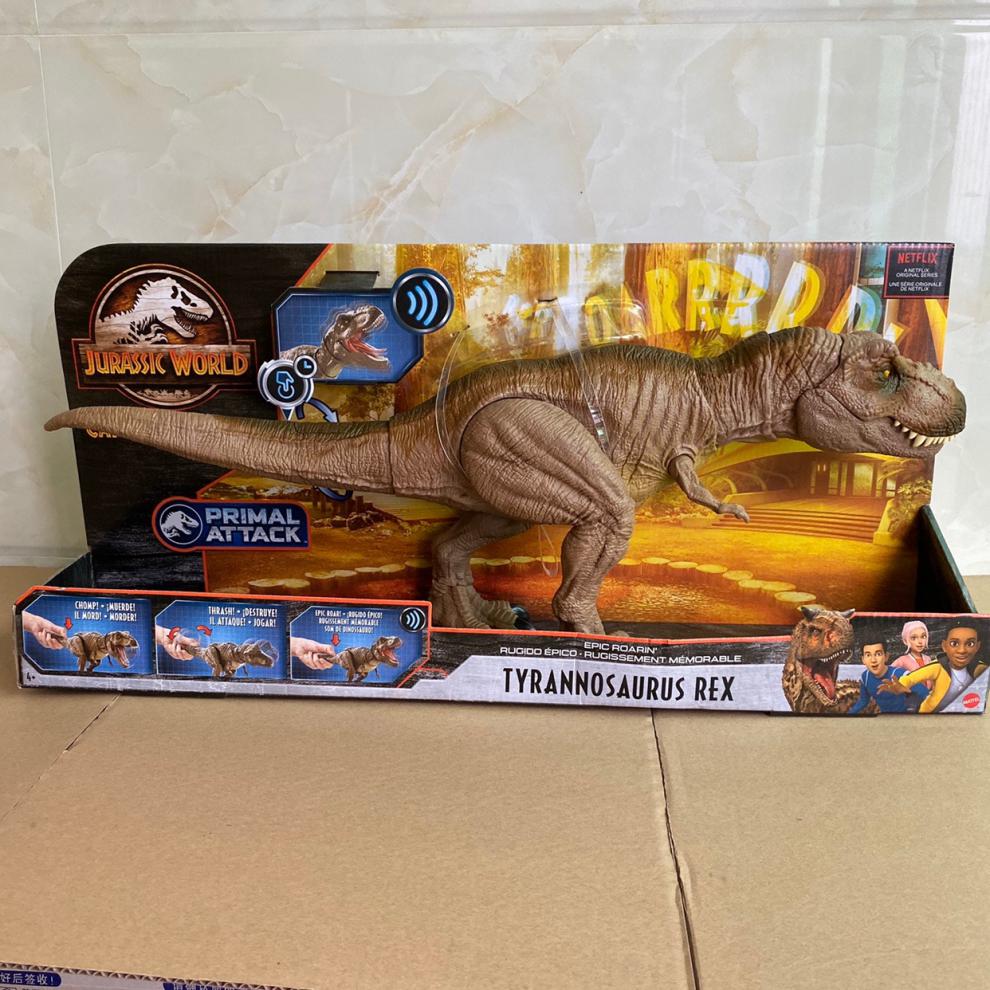 2022新款美泰侏罗纪世界传奇声效霸王龙控竞技恐龙模型男儿童礼物gjt