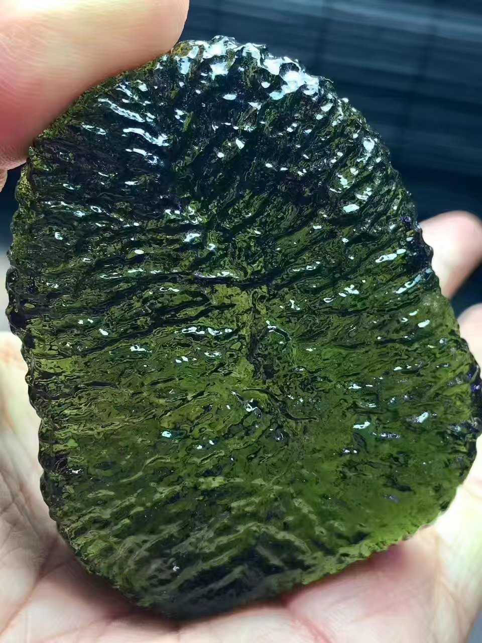 天然玻璃绿陨石 捷克陨石moldavite吊坠大个头 能量石随行原石 证书