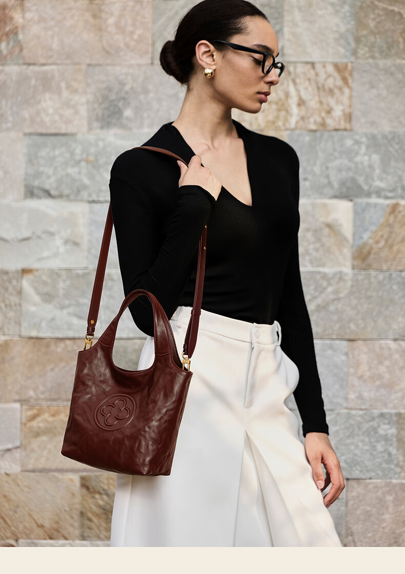 CASSILE Celebrity Style Vegetable Tanned Cowhide Tote Bag Women Luxury Handheld Crossbody Bag Birthday Qixi Festival Gift 30