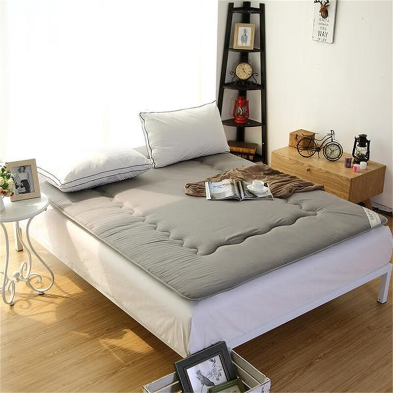 床垫可折叠加厚学生上下铺床垫宿舍架子床磨毛榻榻米地铺床垫 灰色 90