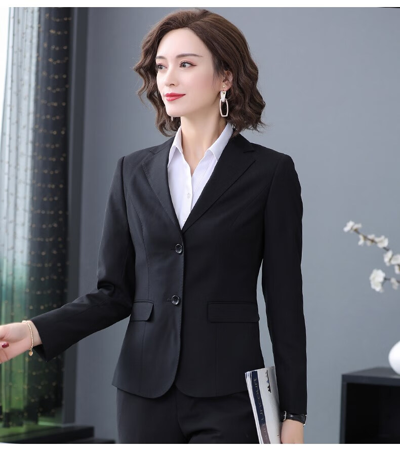 罗蒙女生西服职业装2022修身单件小西装女工作服正装时尚气质外套