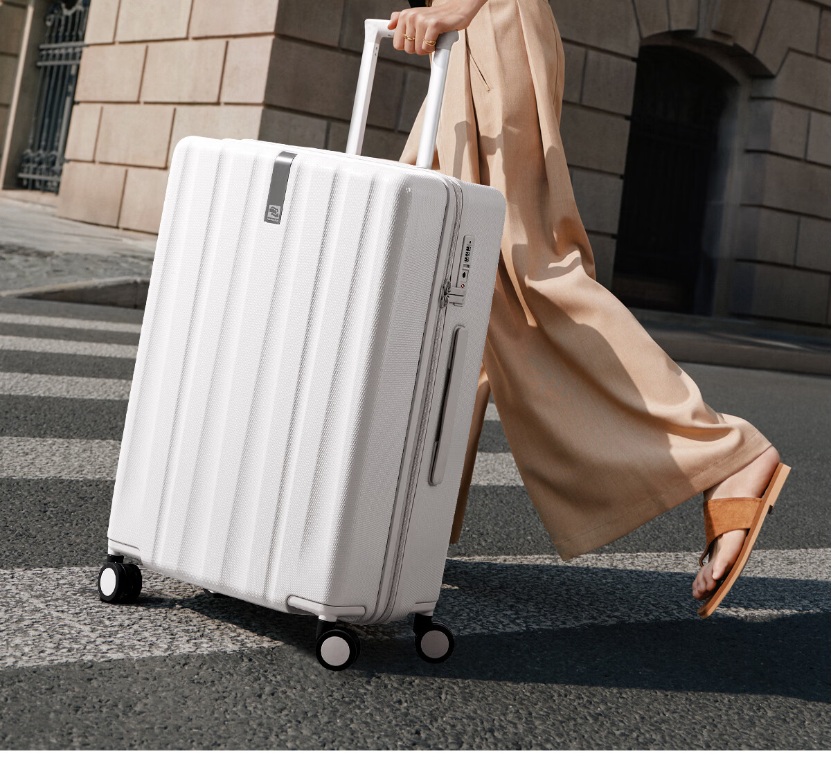 Hanke Luggage Trolley Travel Suitcase Large Capacity Unisex Student Password Lock 29-inch Eco-friendly Gray 6th Generation Upgrade 7