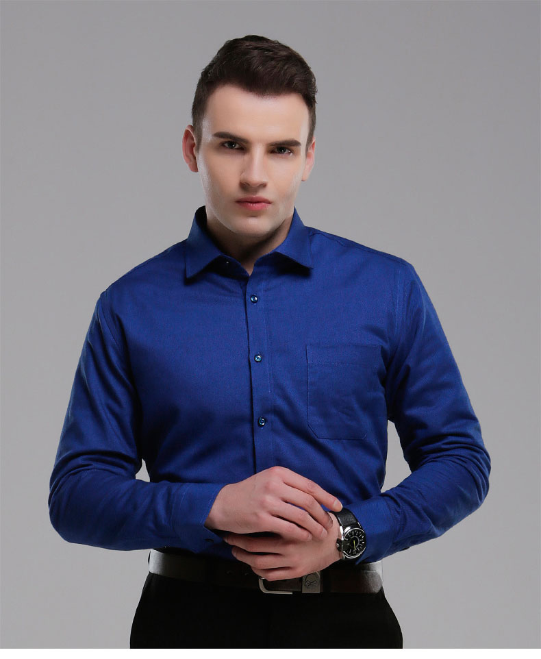 tuono羊毛内胆长袖加厚男长袖宝石蓝衬衫 棉秋冬保暖衬衣nm6002 蓝色