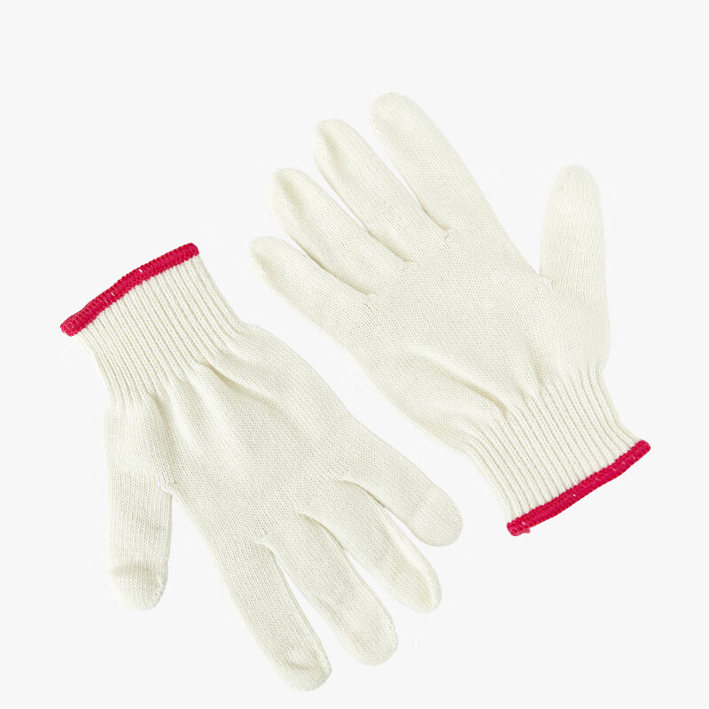 Huixiang Cotton Thread Work Gloves 600g/Pack 600 Pairs Durable Anti-Slip Construction Work Gloves Warm Reinforced Edges 7