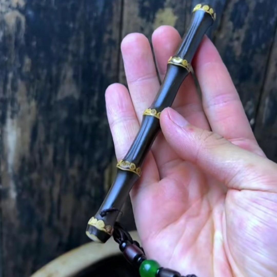 狗五爷手里的物件紫竹鞭把玩件紫竹根原料文玩盗墓笔记 绿珠款长13-16