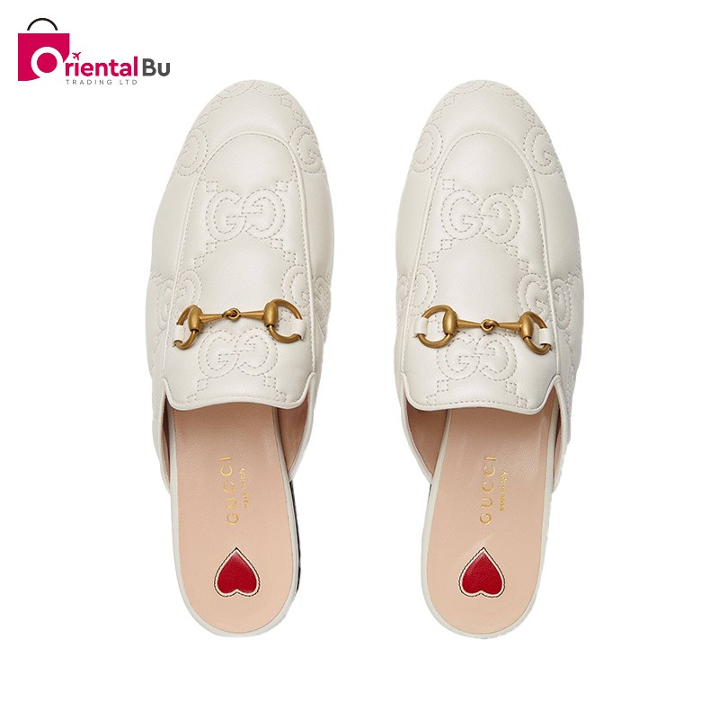 gucci古驰女鞋22春夏princetown系列穆勒鞋gg绗缝马衔扣半拖鞋一脚蹬