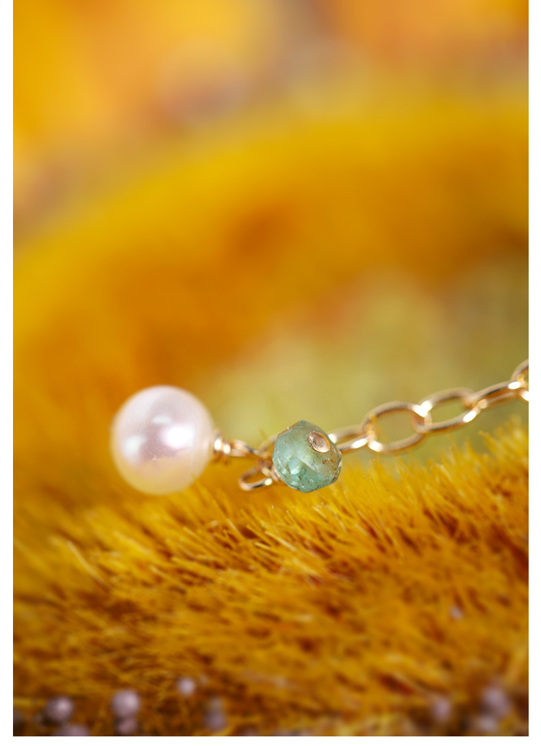 圣诞节礼物宝丽宫廷bolyplace珠宝灵韵祖母绿手链女天然淡水珍珠彩宝