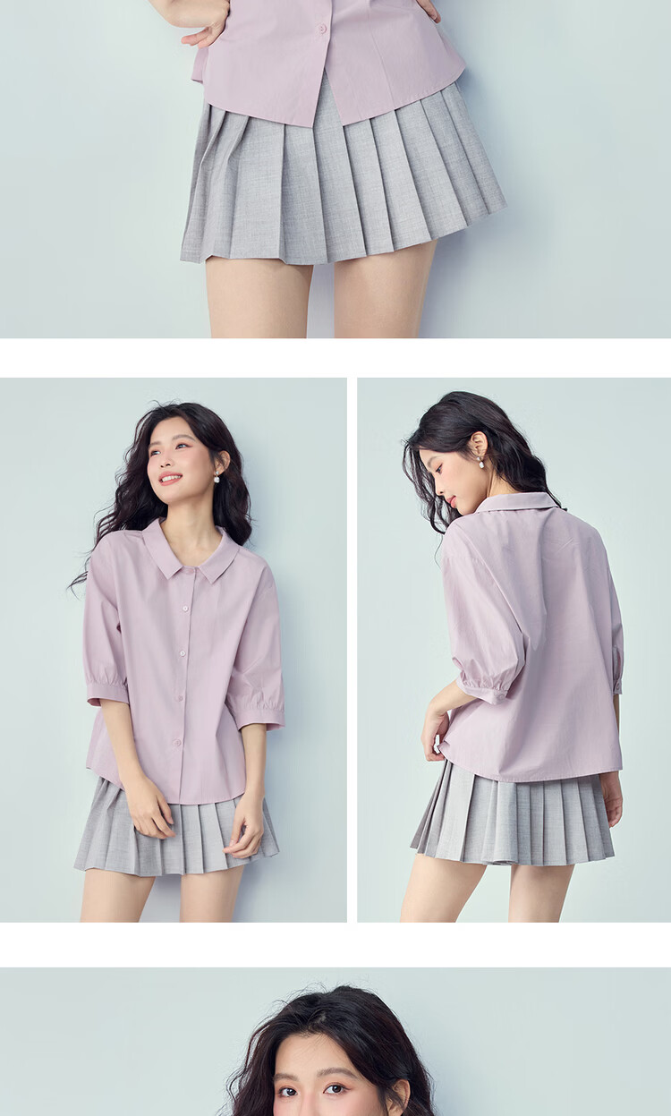 Giordano 2026 Summer New Skin-friendly Breathable Pure Cotton Loose Casual Polo Collar Mid Sleeve Shirt for Women 13346208 12