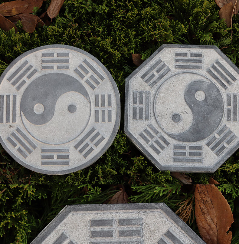 夕北石雕青石太极八卦盘八卦图摆件石头玄关门前庭院大门口原石雕刻