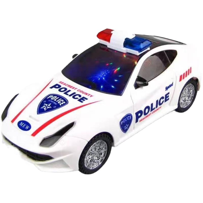 儿童警车玩具超大号开门警车电动万向玩具车模灯光音乐中号开门警车四