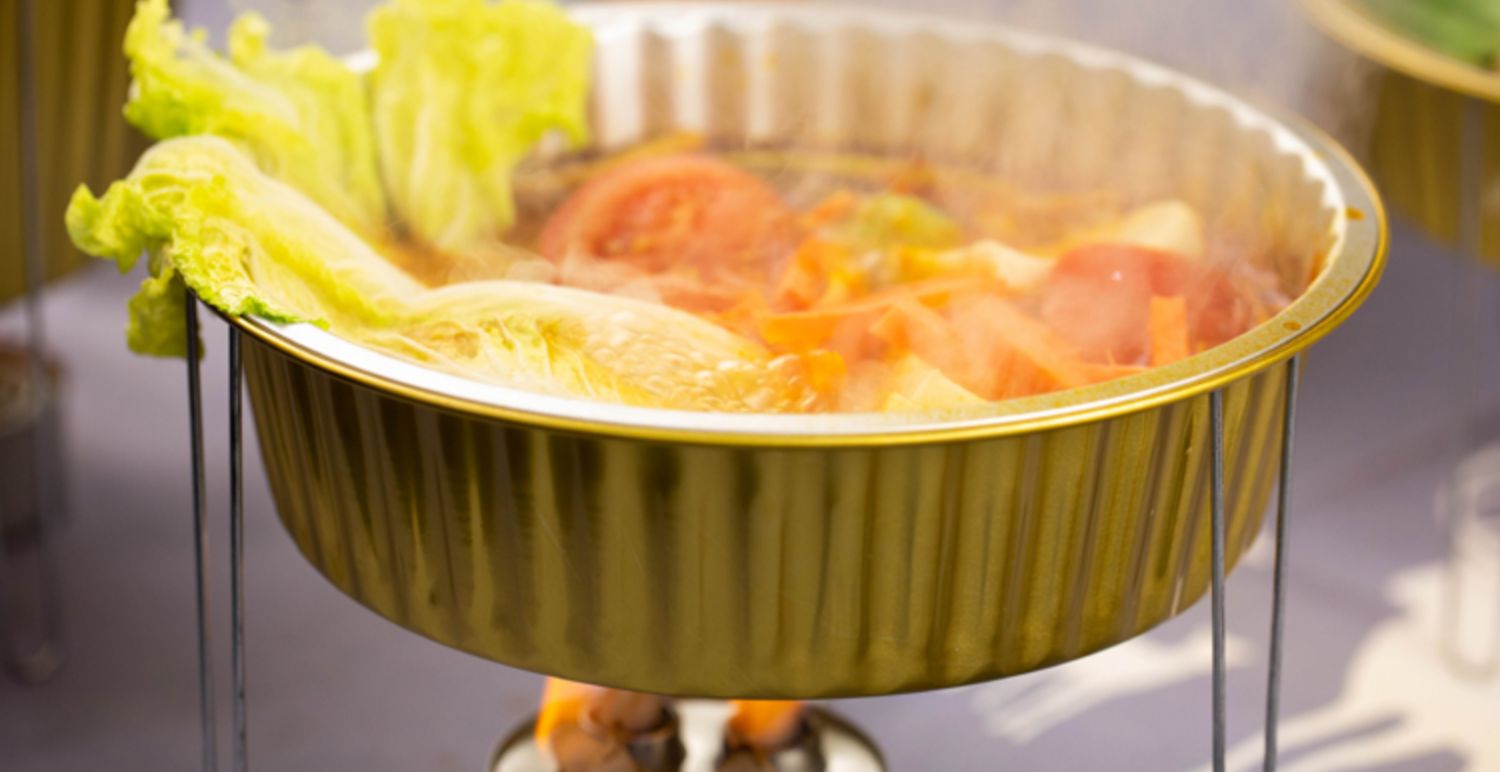 一次性小火锅外卖锅具带支架铝箔盒圆形烤鱼锡纸餐盒宿舍可加热3600