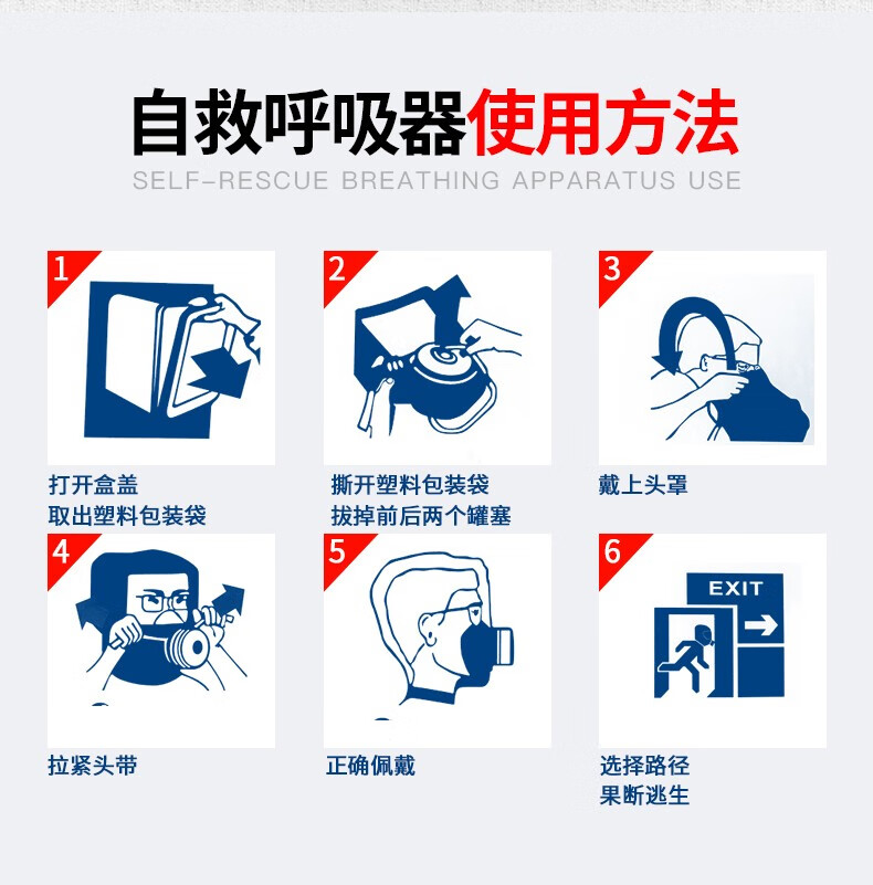 夜光火灾逃生防毒面具防烟面罩过滤式消防自救呼吸器家庭家用 980ml