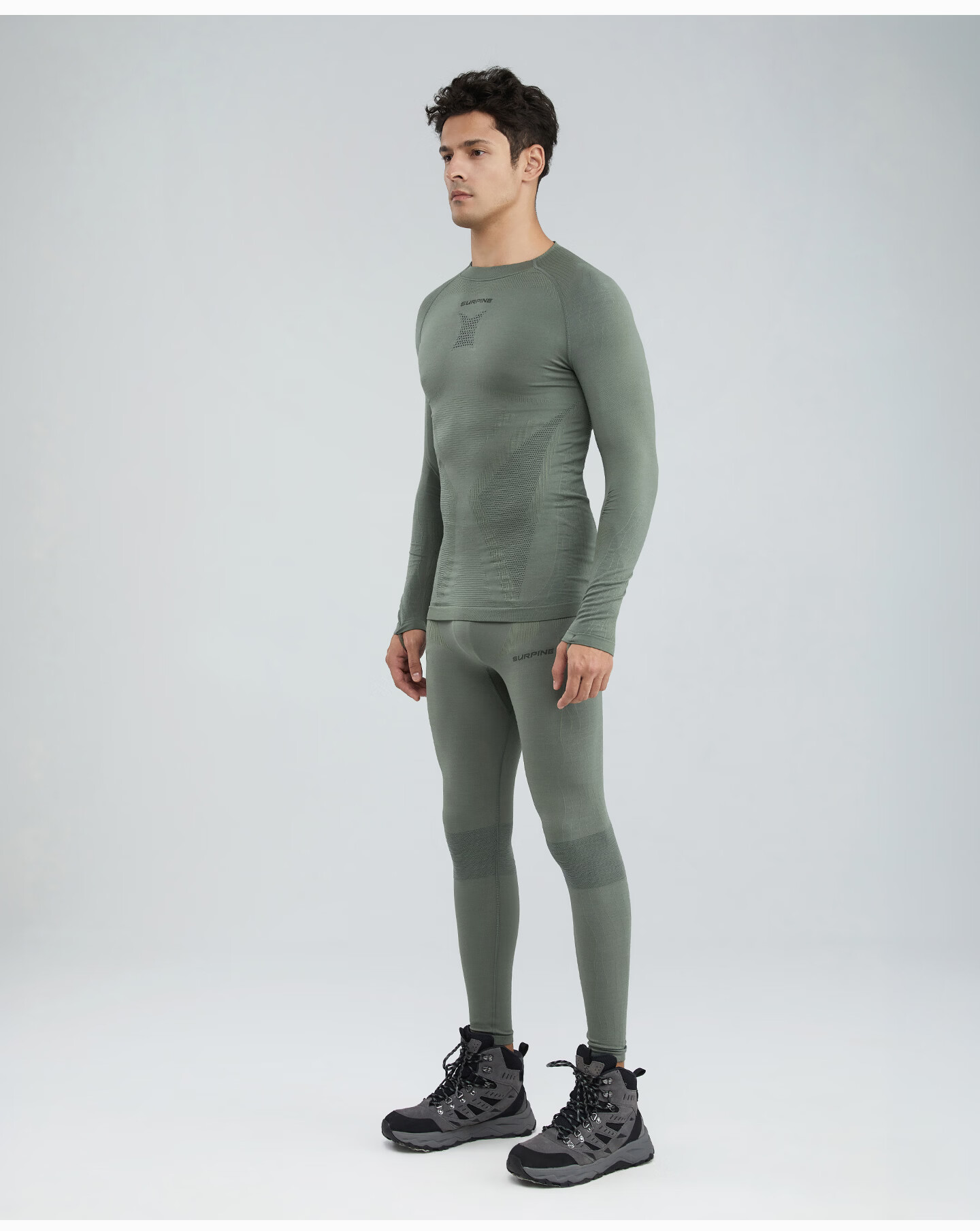 SURPINE Lingfeng Series Merino Wool Quick-Dry Sweat-Wicking Thermal Men's Outdoor Hiking Shirt Machine Washable 25