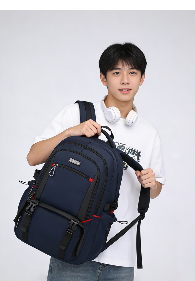Edison High School Student Backpack with Spine Protection And Water-Resistant Design, Large Capacity Travel Backpack for Middle School Students K052-19G 12