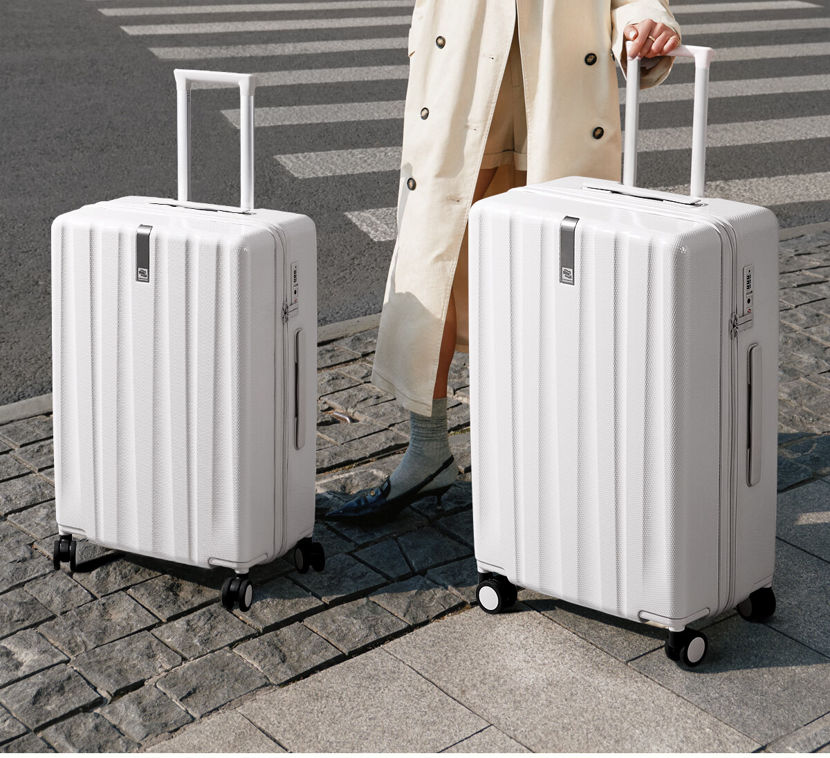 Hanke Luggage Trolley Travel Suitcase Large Capacity Unisex Student Password Lock 29-inch Eco-friendly Gray 6th Generation Upgrade 2