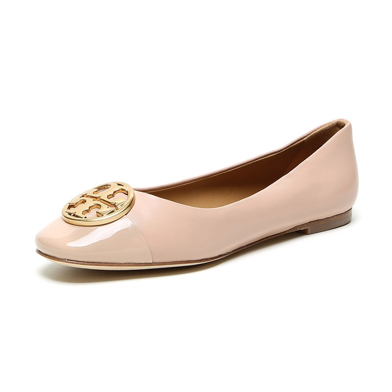 女鞋tory burch 托里·伯奇 女士logo装饰皮革平底鞋船鞋 46882 268