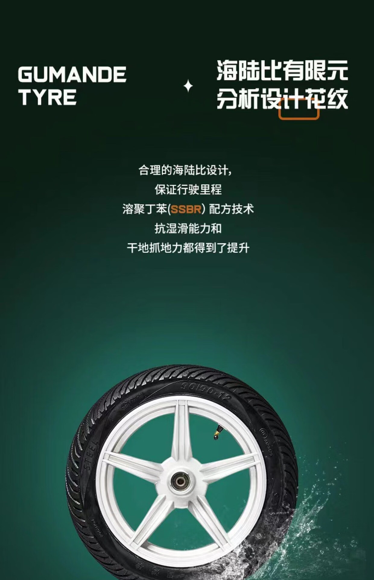 轮胎电动车uqi改装加宽909012米其林固满德玛吉斯鲨鱼王防滑 黑色