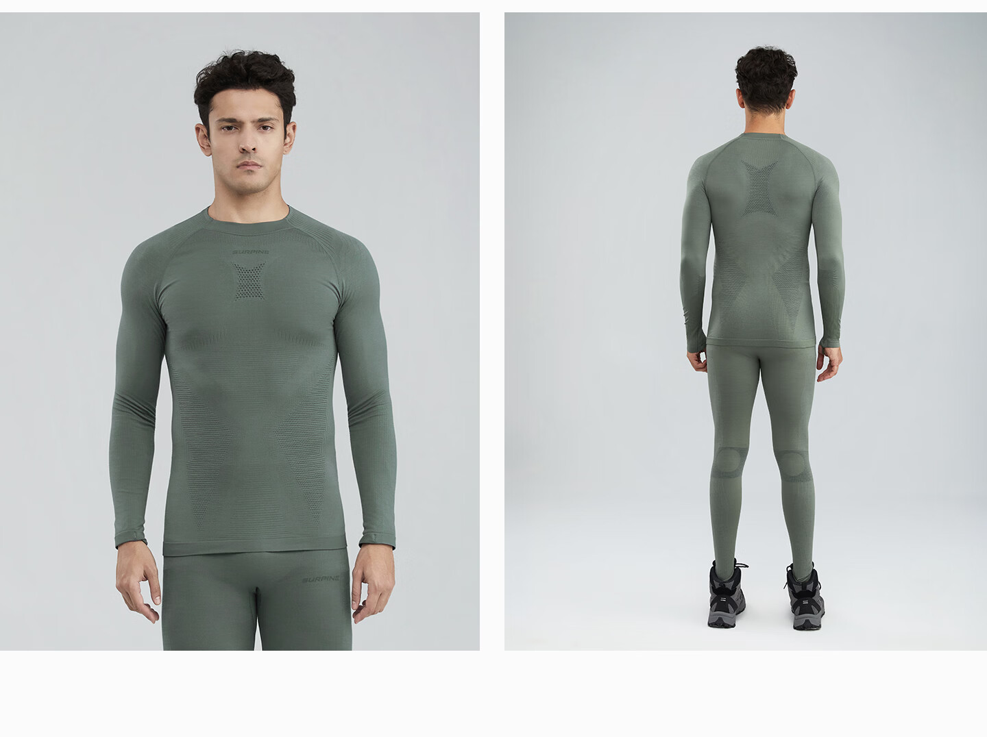 SURPINE Lingfeng Series Merino Wool Quick-Dry Sweat-Wicking Thermal Men's Outdoor Hiking Shirt Machine Washable 26