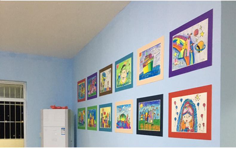 画框儿童画装裱框挂墙展单层装裱彩卡纸a4纸相框单框黑色裱8开画纸单