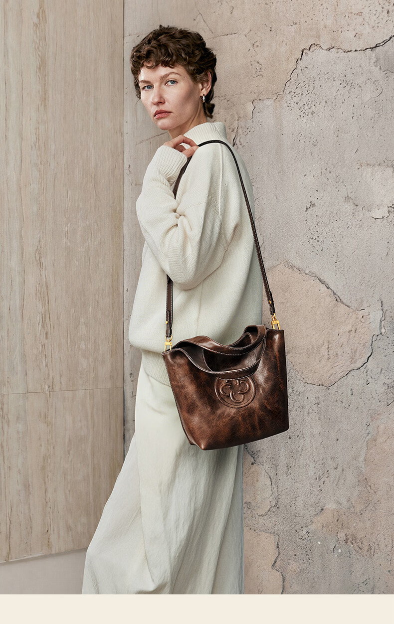 CASSILE Celebrity Style Vegetable Tanned Cowhide Tote Bag Women Luxury Handheld Crossbody Bag Birthday Qixi Festival Gift 43