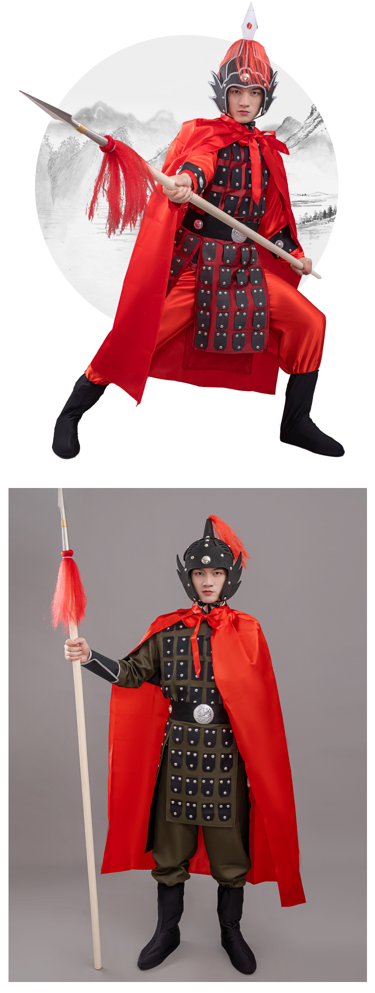 盔甲古装将军成人古代铠甲秦汉戏剧服装演出服男女士兵表演服套装