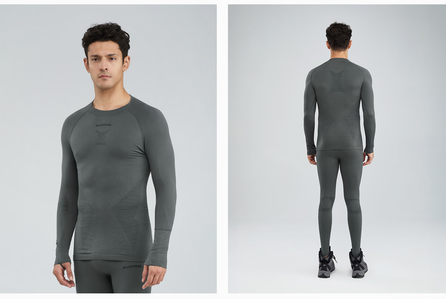 SURPINE Lingfeng Series Merino Wool Quick-Dry Sweat-Wicking Thermal Men's Outdoor Hiking Shirt Machine Washable 24