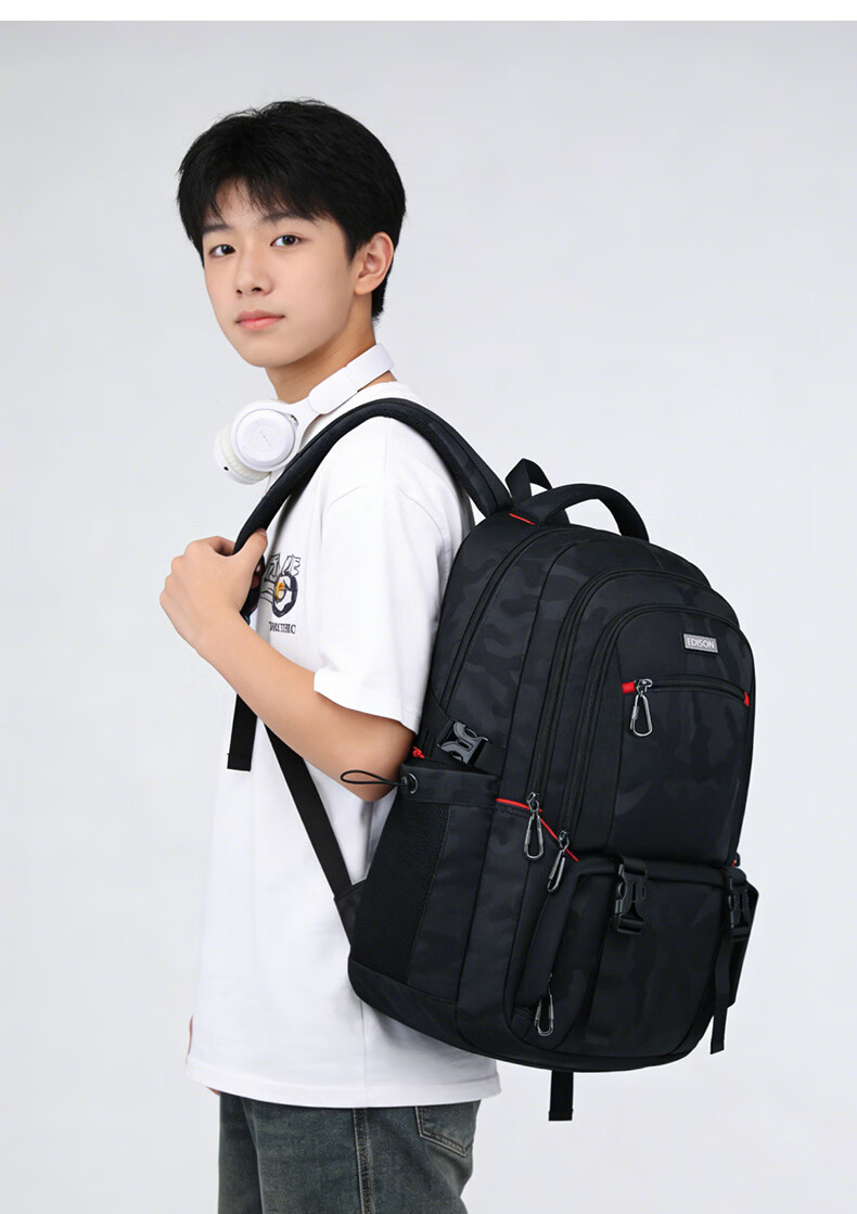 Edison High School Student Backpack with Spine Protection And Water-Resistant Design, Large Capacity Travel Backpack for Middle School Students K052-19G 11