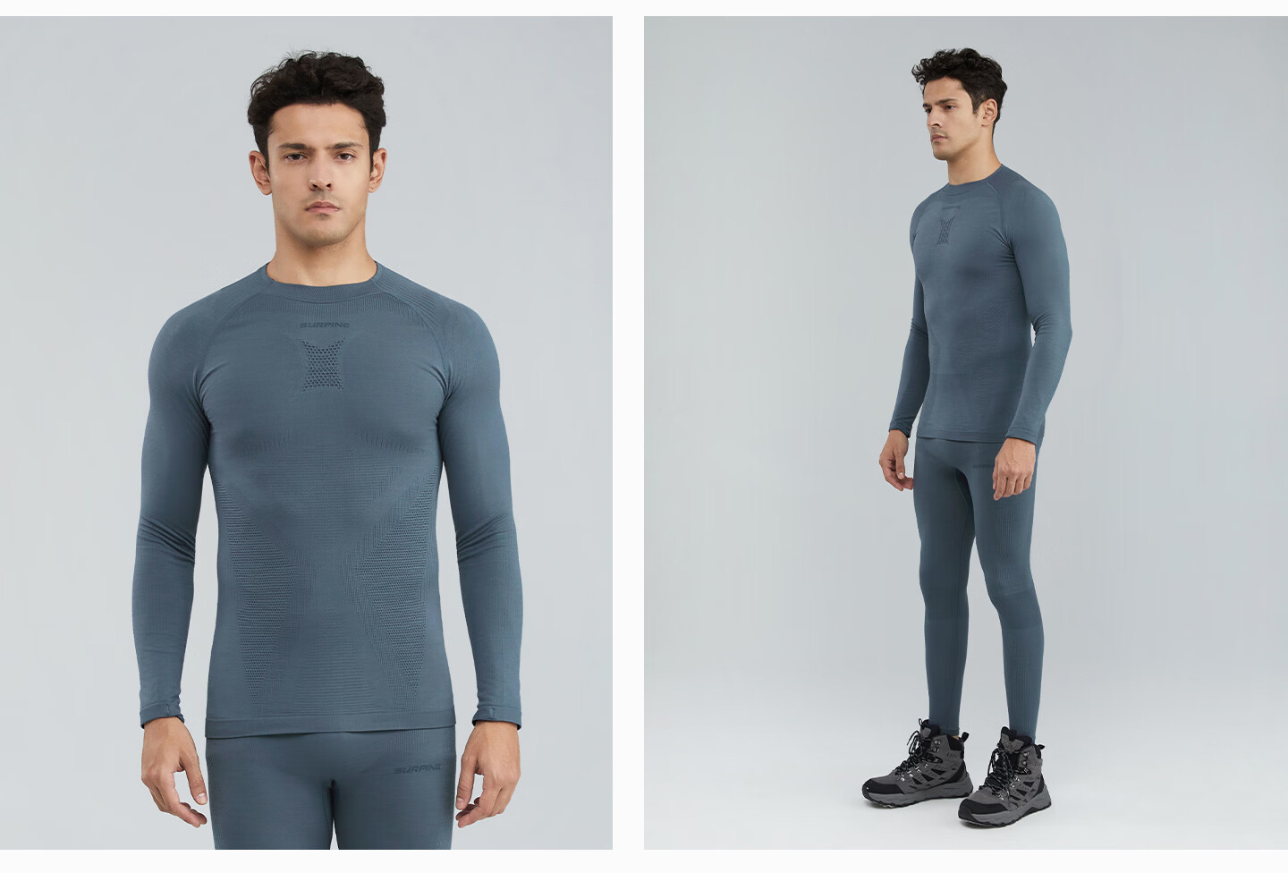 SURPINE Lingfeng Series Merino Wool Quick-Dry Sweat-Wicking Thermal Men's Outdoor Hiking Shirt Machine Washable 22