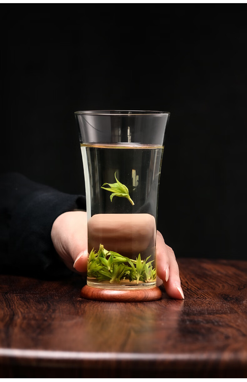 西湖龙井玻璃杯 泡绿茶专用玻璃杯单层茶叶杯透明西湖龙井茶杯冲泡杯