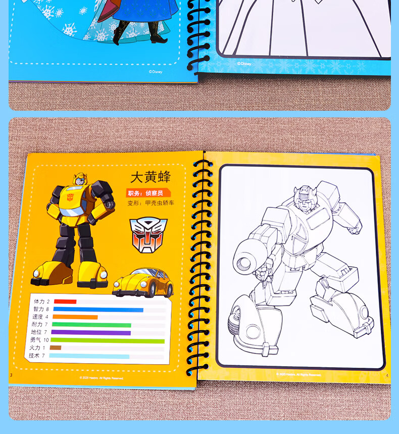 水画本 小猪佩奇迪士尼公主冰雪奇缘反复涂鸦清水涂色神奇画画本 海底