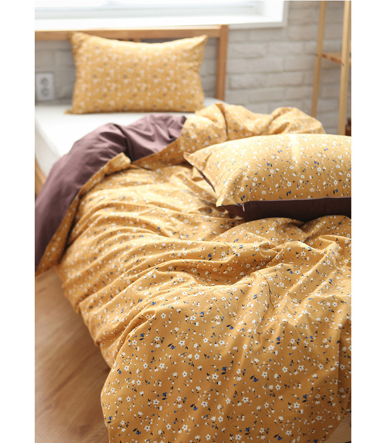 进口布料cottonvill纯棉印花面料床单被套服装包包童装棉花黄色布抱枕