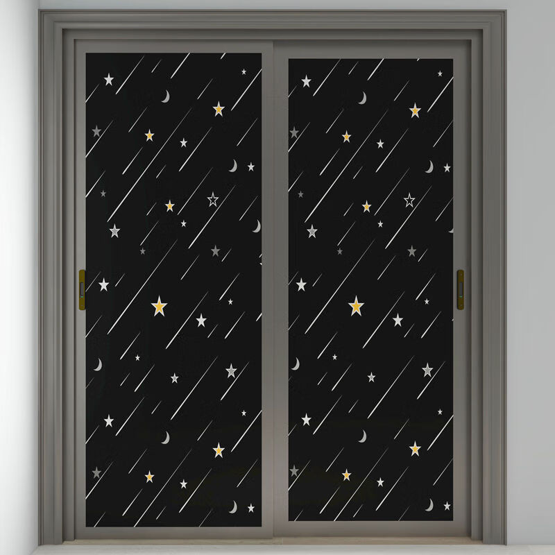 玻璃贴纸不透光窗户贴膜 黑色自粘贴纸全遮光不透光家用遮阳房间卧室