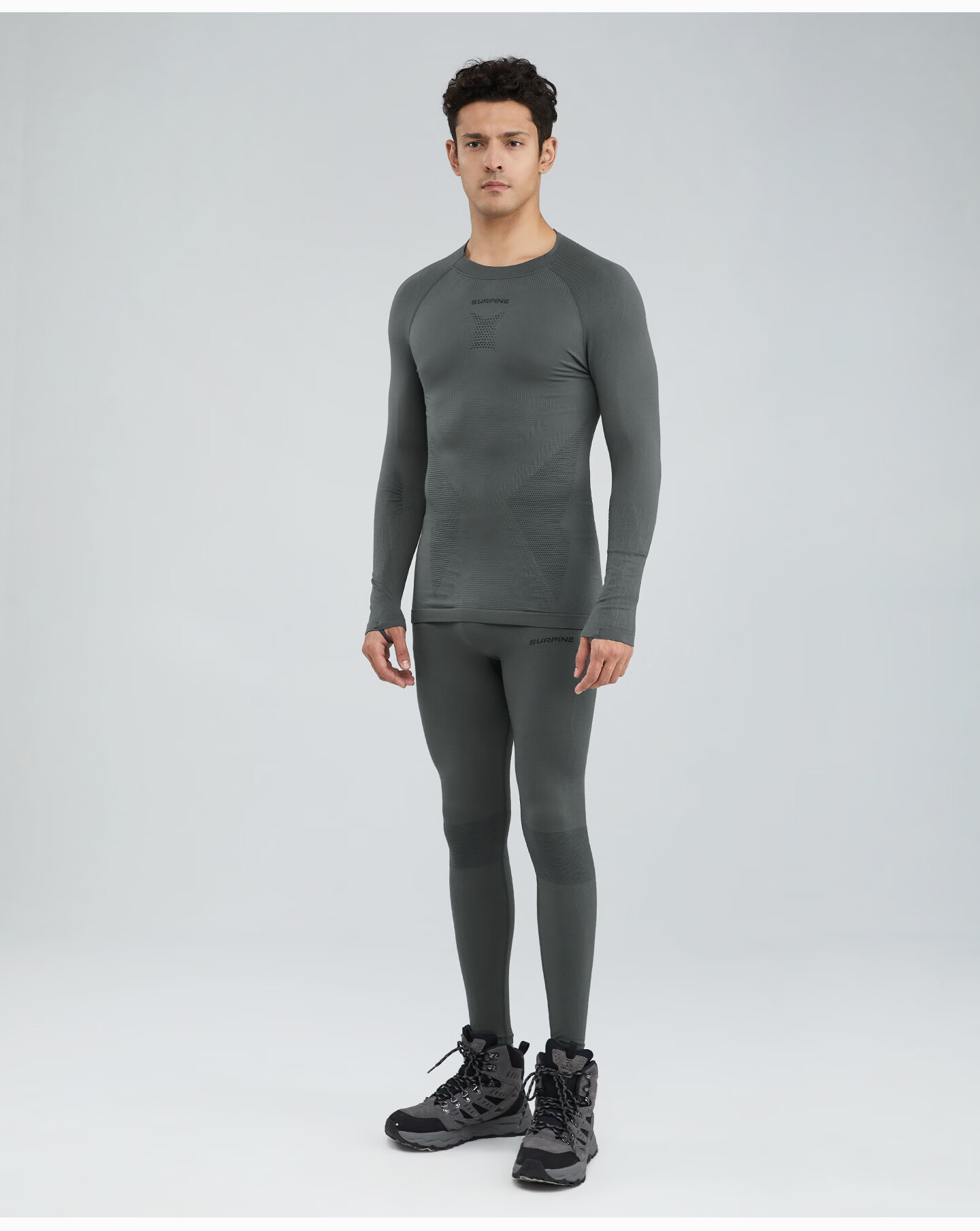 SURPINE Lingfeng Series Merino Wool Quick-Dry Sweat-Wicking Thermal Men's Outdoor Hiking Shirt Machine Washable 23