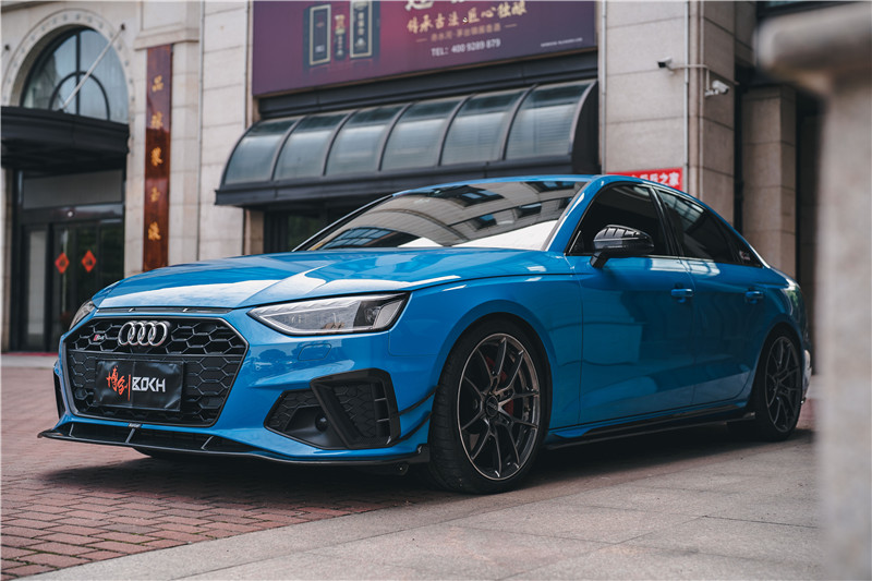 适用于2022款奥迪a4l尾翼20-22新款s4卡布尔后唇改装kel干碳前铲碳