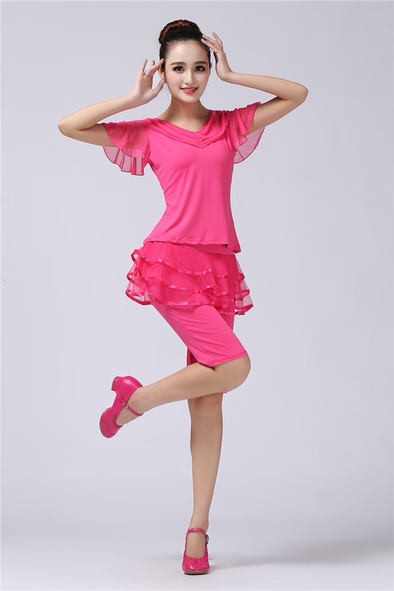 新品推荐 2019杨丽萍广场舞服装新款套装运动套裙短裙子跳舞蹈的衣服
