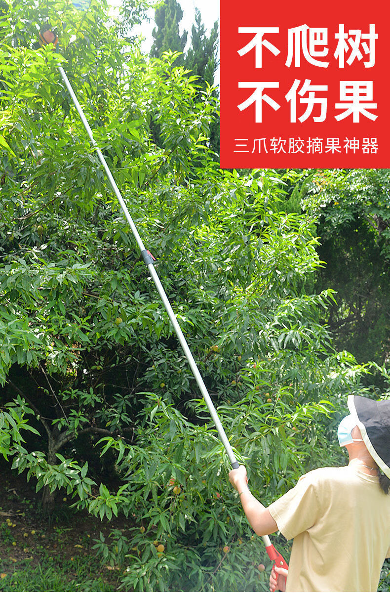 摘柿子专用工具摘果神器高空采摘三爪摘果器摘水果摘梨摘石榴 1.8米【
