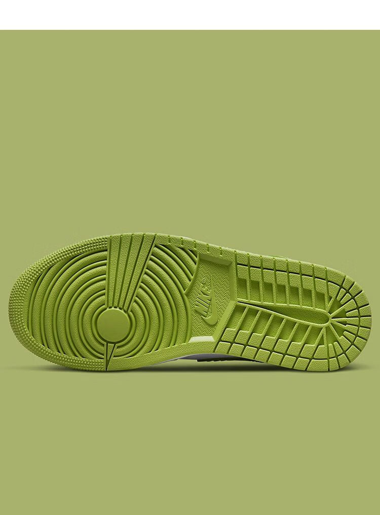 耐克休闲运动跑步鞋子aj1mid白绿蛇纹中帮篮球鞋男女同款情侣运动鞋dv