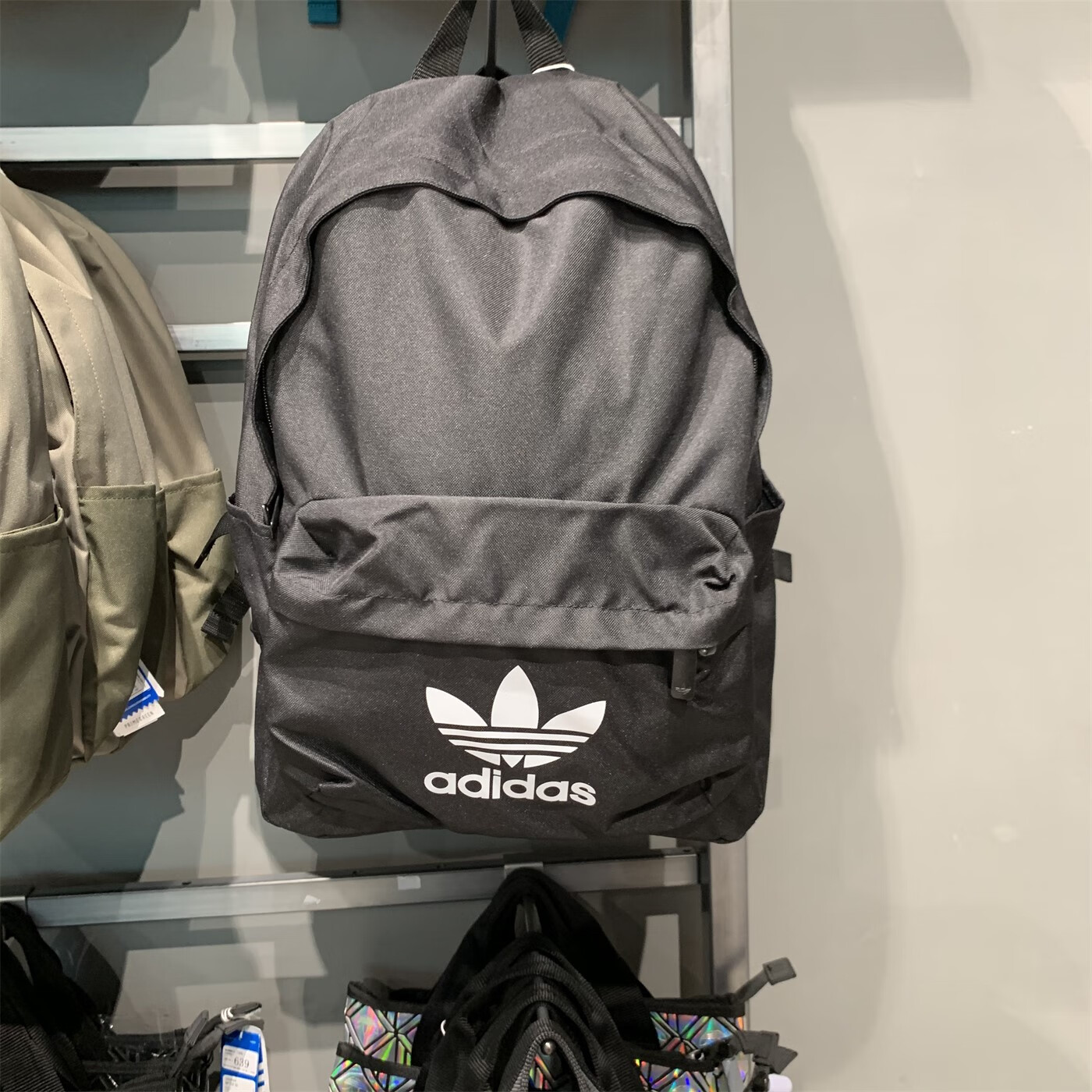 阿迪达斯(adidas)三叶草运动休闲包双肩包男女学生书包旅行背包 粉色