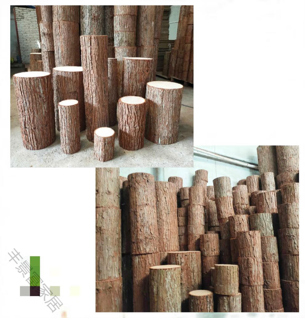 仿真木桩空心树桩杉木桩木头道具婚庆橱窗摄影路引森系装饰木底座Φ15